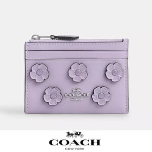🌸 Coach Mini Skinny Id Case With Floral Applique